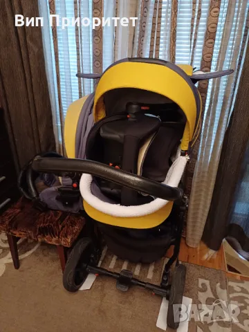 Чисто нова детска количка лукс и комбинация лятна зимна и кош- перфектната покупка за новия член  