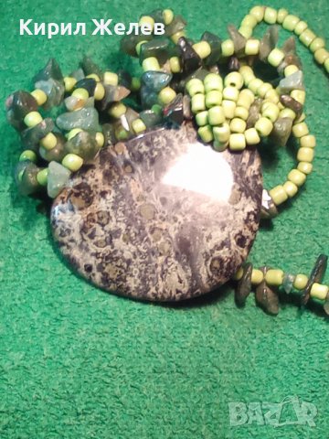 СКЪПОЦЕННА НЕФРИТЕНА МЪНИСТЕНА ОГЪРЛИЦА РЪЧНА МАЙСТОРСКА ИЗРАБОТКА АРТ МЕДАЛЬОН 26212, снимка 3 - Колиета, медальони, синджири - 35997731