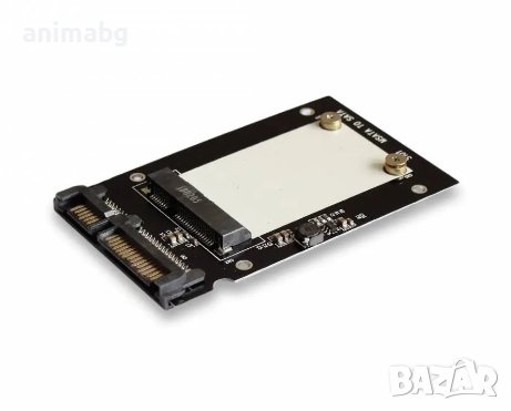 ANIMABG Преобразувател PCIe M.2 mSATA към SATA 2.5 хард диск HDD SSD PC компютър лаптоп Laptop NVR, снимка 3 - Кабели и адаптери - 44059357