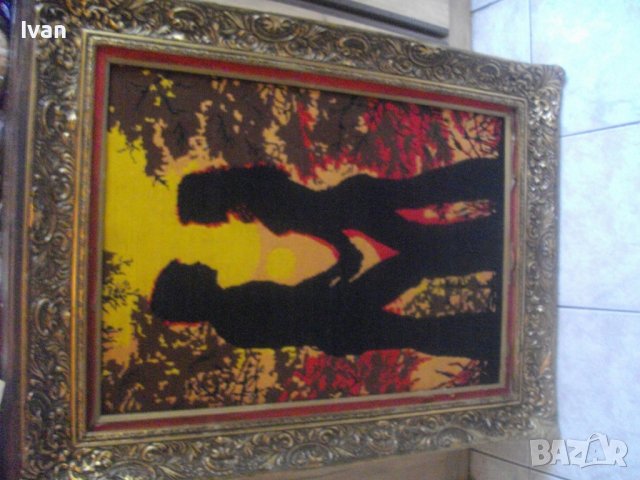 860х660мм-Гръцки Голям Гоблен-Рамкиран-DMC-Отличен-Барок Рамка, снимка 6 - Гоблени - 37046812