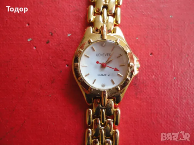 Страхотен позлатен часовник Geneves , снимка 2 - Дамски - 48347146