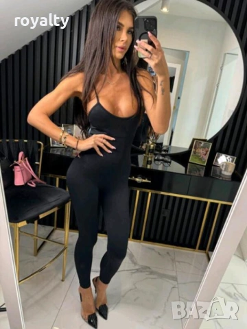 Черен оформящ гащеризон с тънки презрамки