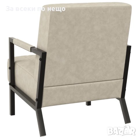 Фотьойл, сив, изкуствена кожа, снимка 2 - Дивани и мека мебел - 43860667