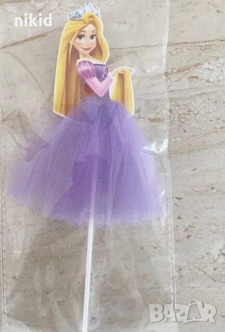 Рапунцел с тюл пола топер клечка украса декор торта мъфини, снимка 2 - Други - 32317069