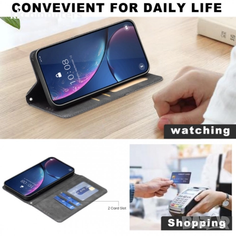 Кожен калъф Портфейл за Honor X5c Plus 4G/ Honor X5c 4G- Геометрична щампа, Държач за Карти и Стойка, снимка 9 - Калъфи, кейсове - 52629954