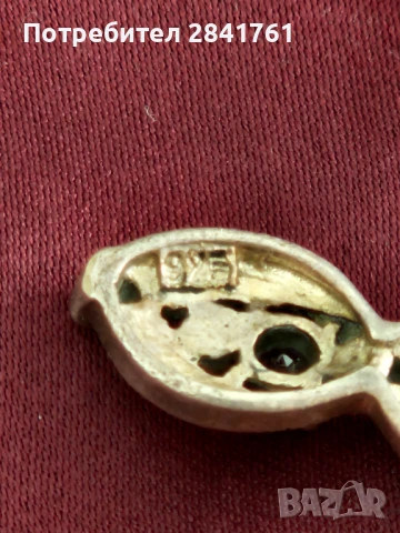 Сребърни обеци с камъни, снимка 10 - Обеци - 50706464