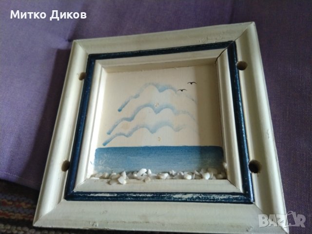 Картина морски пейзаж за закачане на стена малка ръчно направена, снимка 5 - Декорация за дома - 44050393