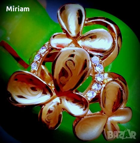 Разкошен пръстен от 14к попълнено злато с цирконии 20 лв., снимка 2 - Пръстени - 28152289