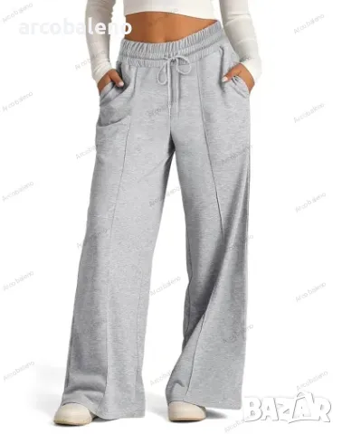 Дамски едноцветни модни широки ежедневни панталони с талия, 11цвята , снимка 2 - Панталони - 47305219