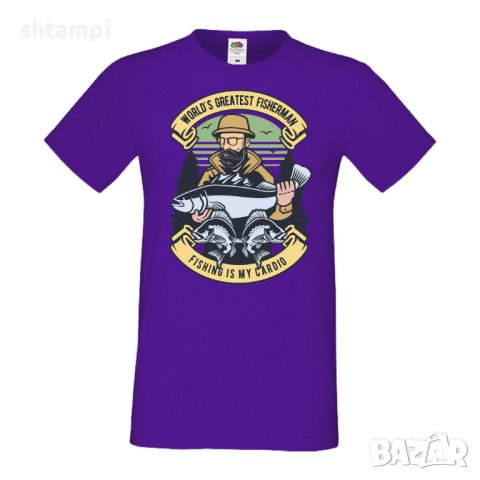 Мъжка тениска World's Greatest Fisherman Рибар,Риболовец,Риба,Изненада,Подарък,Празник , снимка 11 - Тениски - 36812200