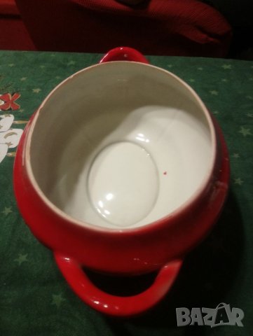 Червен порцеланов супник, снимка 4 - Антикварни и старинни предмети - 35247153