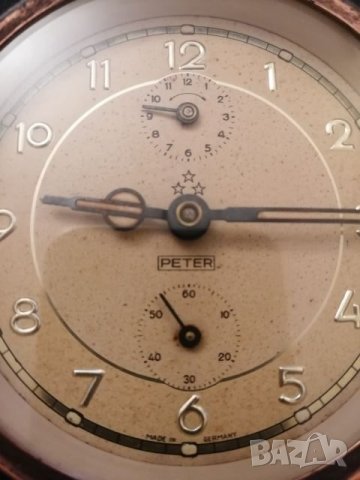 Стар часовник, будилник "Peter". , снимка 7 - Антикварни и старинни предмети - 25856263