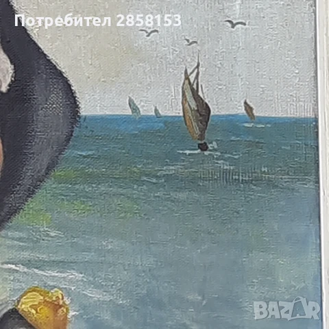 Картина портрет  на старец с лула,маслени бои на платно, снимка 4 - Картини - 50910032