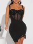 Елегантна дамска черна рокля , снимка 1 - Рокли - 43034470