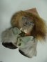 № 4217 стара фигура / кукла от камък и кожа   - размер 20 / 11 / 9 см , снимка 2