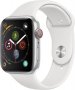 Apple Watch Series 5 GPS 40mm Silver Aluminum Case with Sport Band - White, снимка 1 - Смарт гривни - 23337992
