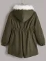 Красиво Ежедневно Топло Яке Парка с Качулка в Пастелно Зелен Цвят L Размер, снимка 3