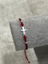 Гривна червен конце със сребърна фигура кръстче, снимка 1 - Гривни - 44879143