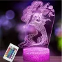 Холограмна 3D LED лампа Малката Русалка-дистанционно управление 16 цвята+други режими на управление, снимка 2