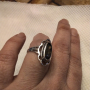 Авторски сребърен пръстен със зелен кехлибар , снимка 5