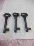 Лот от 3 бр. ключа стари за брава, снимка 8