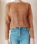 Ръчно плетен кафяв пуловер, снимка 1 - Блузи с дълъг ръкав и пуловери - 22703086