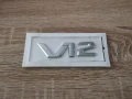 сребриста емблема Mercedes V12 стар фонт, снимка 1