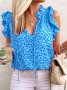 Дамска блуза с леопардови щампи и връзки, 3цвята - 023, снимка 2