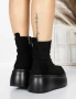 Боти на платформа - черен велур - 56WL11

, снимка 2