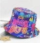 Винтидж хип-хоп шапка идиотка с графити от 80-те, снимка 1 - Шапки - 43492500