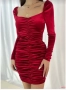 Дамска червена рокля, снимка 1