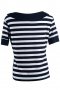 Нова дамска моряшка блуза с къс ръкав, широко райе, снимка 18