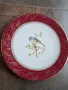 декоративна цветна порцеланова чиния с птица и  позлата , снимка 2