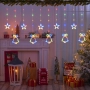 Коледни LED завеса 3.5 м х 1 м с камбанки и звездички, 220 диода, многоцветна светлина, снимка 2