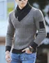 Мъжки ежедневен бизнес пуловер с контрастни цветни шевове, 5цвята , снимка 2