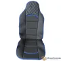 Комплект универсални калъфи за предни седалки - 2бр/к-т - черно със синьо, снимка 3