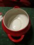 Червен порцеланов супник, снимка 4