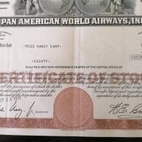 Сертификат за притежание на 80 акции (САЩ) | Pan American World Airways | 1971г., снимка 3 - Други ценни предмети - 34878148