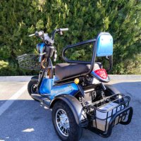 Двуместна електрическа триколка Max Motors PUDDING 1200W Нов модел BLUE, снимка 4 - Мотоциклети и мототехника - 43592419