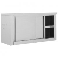 Кухненски стенен шкаф с плъзгащи врати, 90x40x50 см, стомана, снимка 4 - Шкафове - 38087971