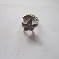 Стар сребърен пръстен цвете , снимка 1 - Пръстени - 26686295