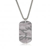 Хип - Хоп войнишка камуфлажна плочка - Silver camouflage, снимка 1 - Колиета, медальони, синджири - 38553623