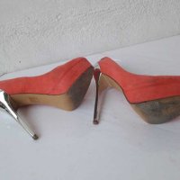 Коралови обувки на ток №37, снимка 5 - Дамски обувки на ток - 28725584