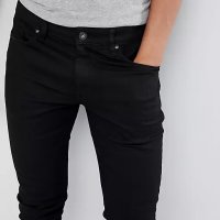 River Island Мъжки черни дънки Spray On Skinny Stretch in Ollie W28/L32, снимка 2 - Дънки - 33091339