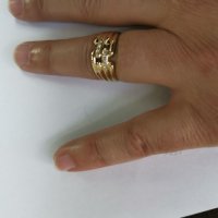 Златен пръстен с циркони 08, снимка 8 - Пръстени - 26784593