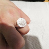 Мъжки сребърен пръстен, пръстен със сребърна монета - американски  долар One Dame 1912 г, снимка 7 - Пръстени - 32967335