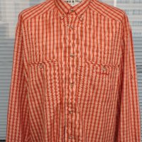 SCHOFFEL Enzo Men`s Orange/Beige Checked Long Sleeve Outdoor  Shirt - мъжка  риза с дълъг ръкав 2XL, снимка 1 - Ризи - 44015844