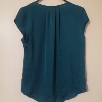 Блуза H&M тъмно зелена с деколте S размер , снимка 2 - Корсети, бюстиета, топове - 36993165