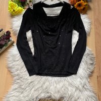 Блуза с лъскави елементи, снимка 1 - Блузи с дълъг ръкав и пуловери - 43412396