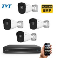 5Mp TVT Система за видеонаблюдение с 5Mpx камери и хибриден DVR, снимка 1 - HD камери - 43527089